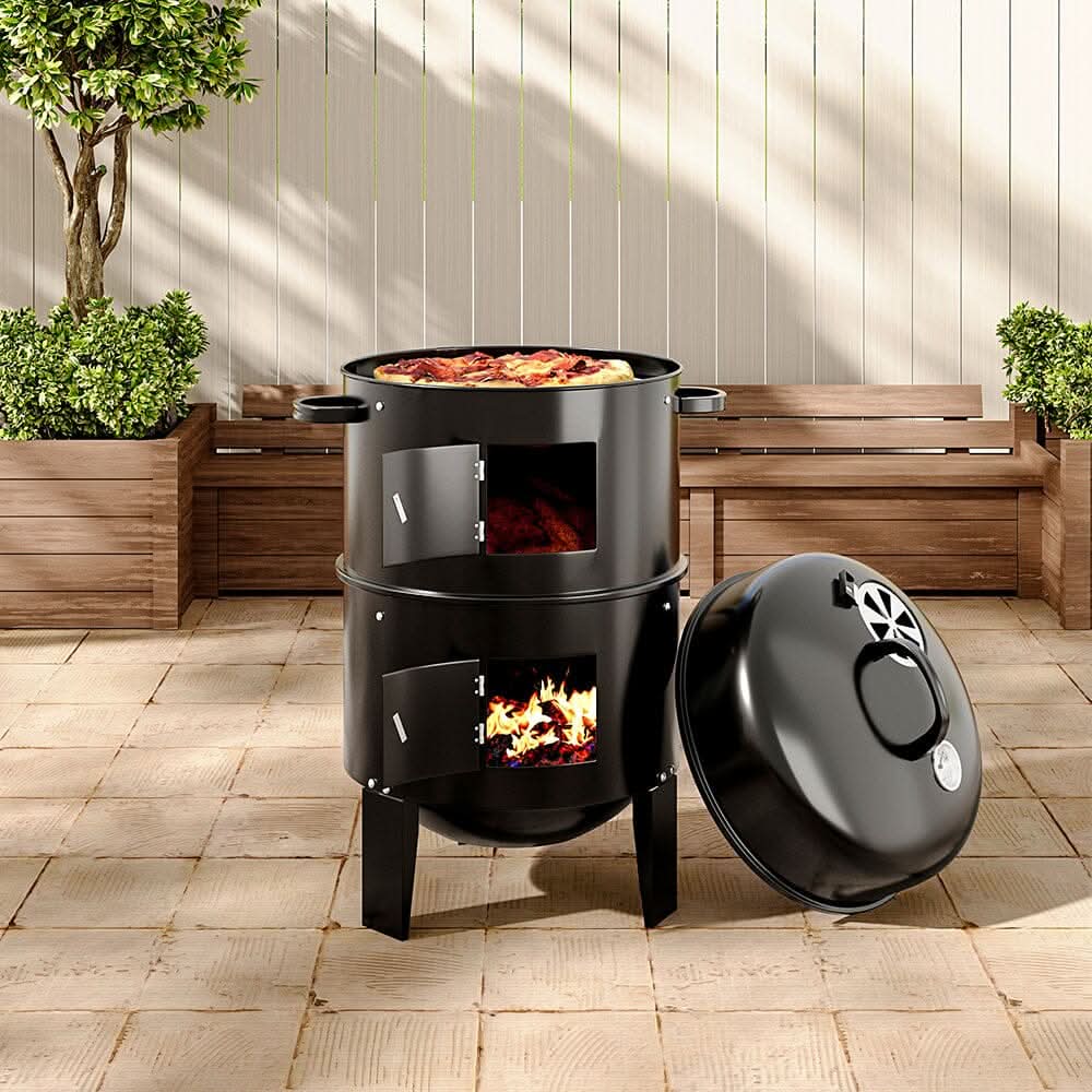 80 cm H 3 1 BBQ Grill 3 Tier Smoker