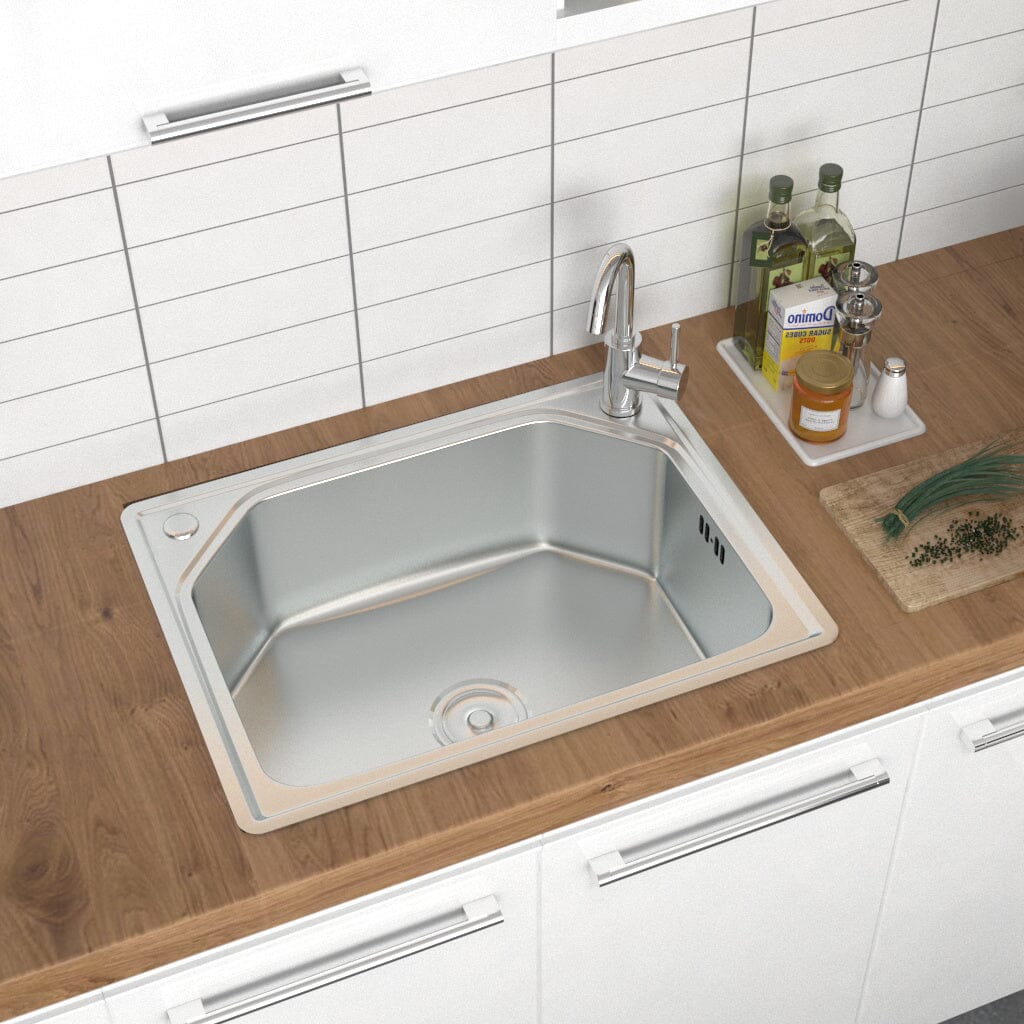 Stainless Steel Kitchen Sink Single Bowl Catering Living and Home 