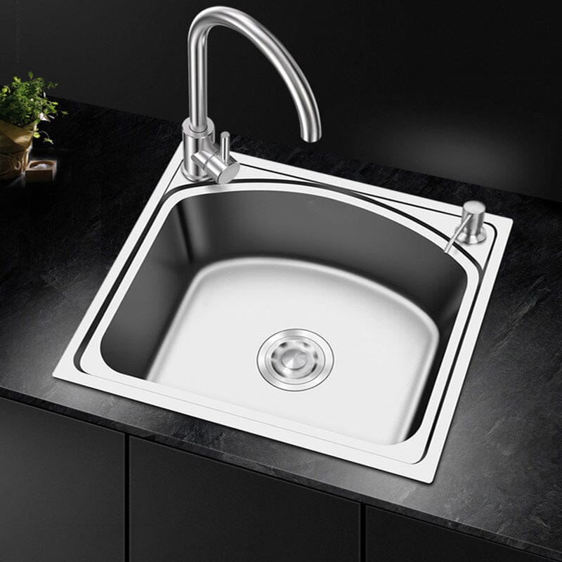 Stainless Steel Kitchen Sink Single Bowl Catering Living and Home Version B 