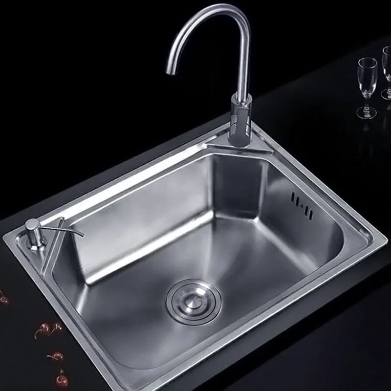 Stainless Steel Kitchen Sink Single Bowl Catering Living and Home Version C 
