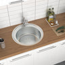 Stainless Steel Kitchen Sink Single Bowl Catering Living and Home 51cm W x 51cm D x 17.5cm H 