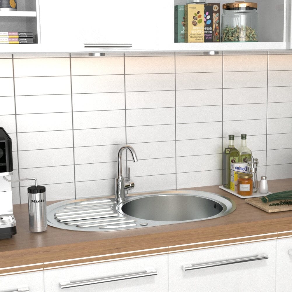 Large Inset Stainless Steel Kitchen Sink Living and Home 