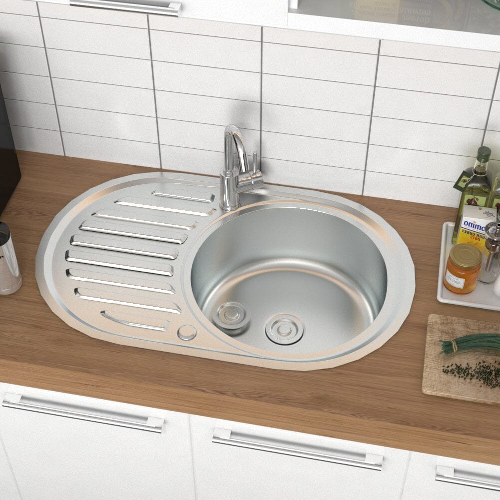Large Inset Stainless Steel Kitchen Sink Living and Home 
