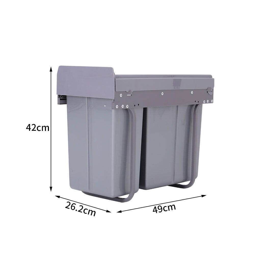 30/40L Grey Pull Out Recycling Waste Bin for Kitchen Kitchen Waste Bins Living and Home 