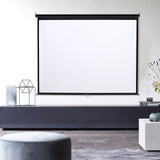 4:3 Projector Screen with Manual Pull Down for Home Theater Projector Screens Living and Home 197cm W x 147cm H 