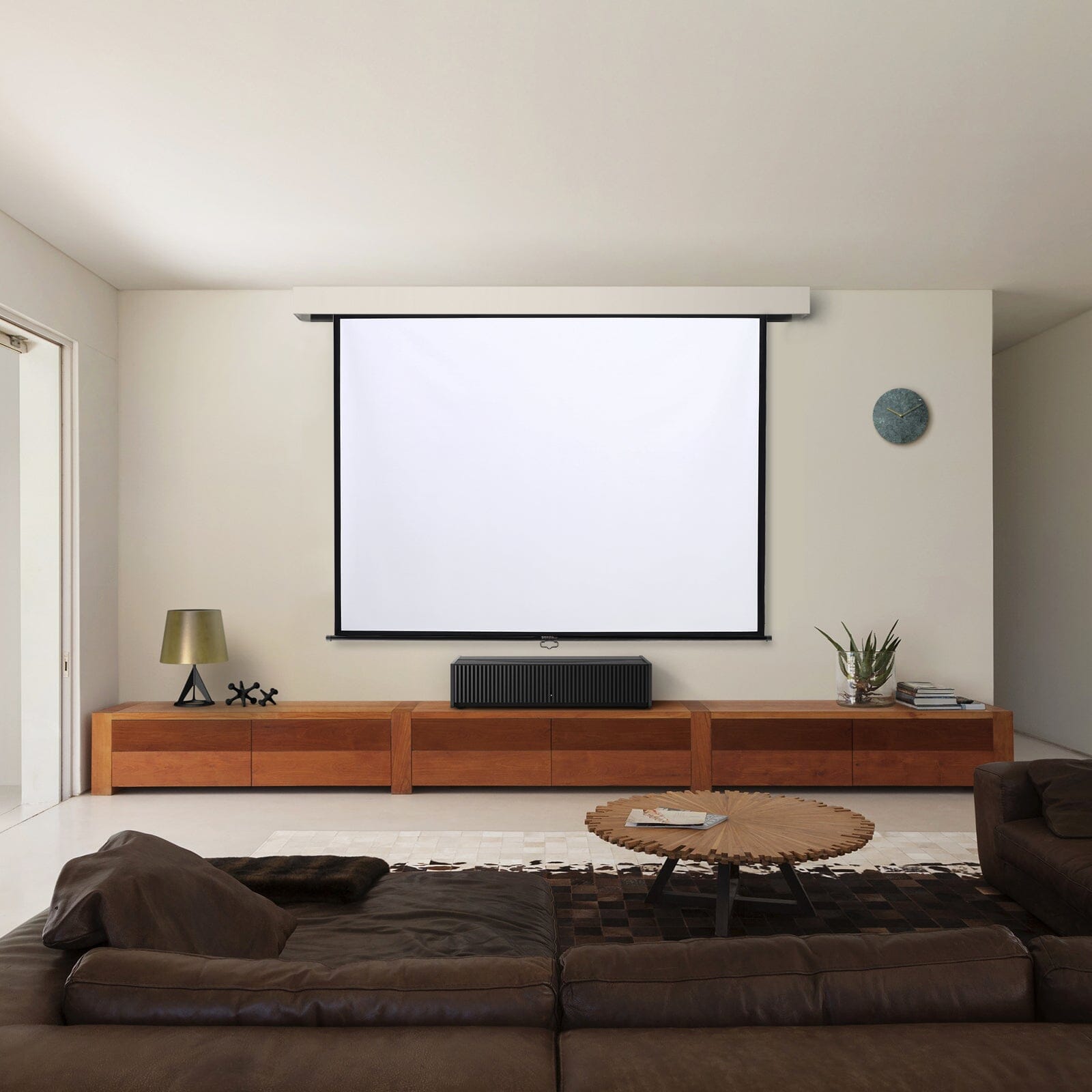 4:3 Projector Screen with Manual Pull Down for Home Theater – Living ...