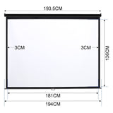 4:3 Projector Screen with Manual Pull Down for Home Theater Projector Screens Living and Home 