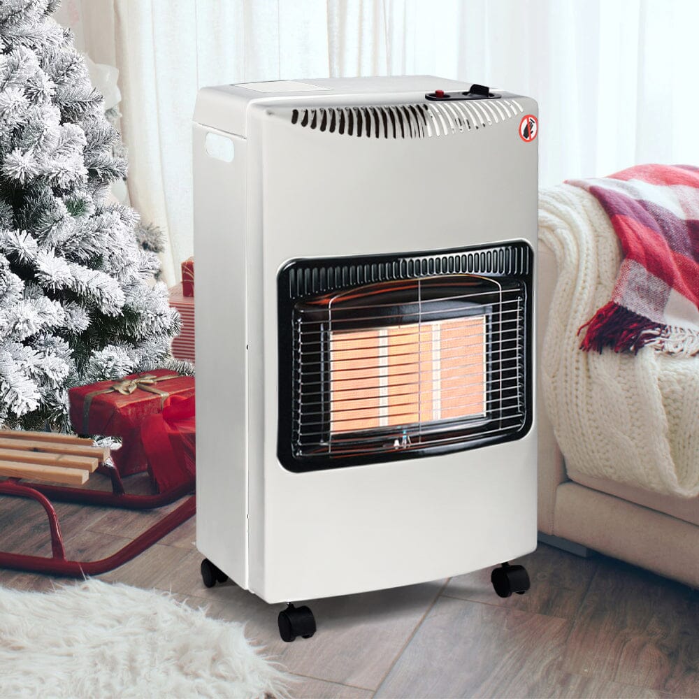 Black 4.2KW Portable Heater Free Standing Heating Cabinet Butane Gas Heater Space Heaters Living and Home 