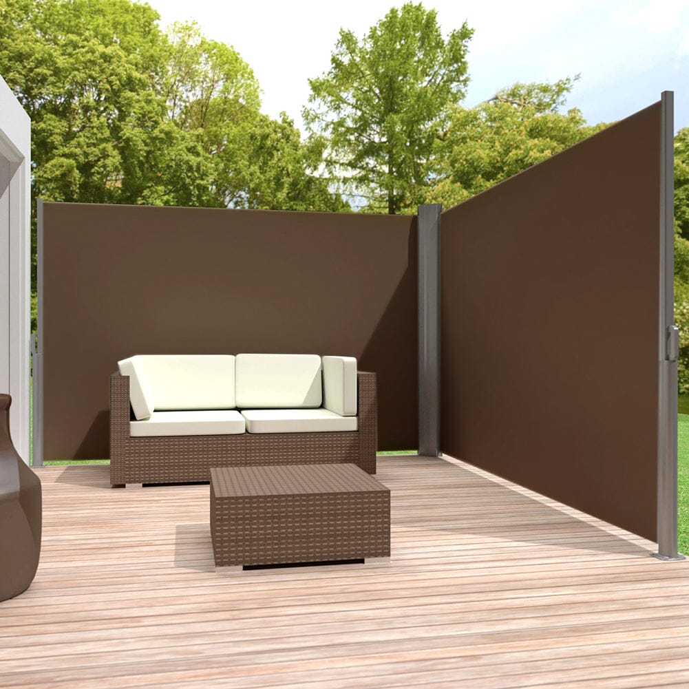 19ft Retractable Double Side Awning in Brown Patio Awnings Living and Home W 600 x H 180 cm 