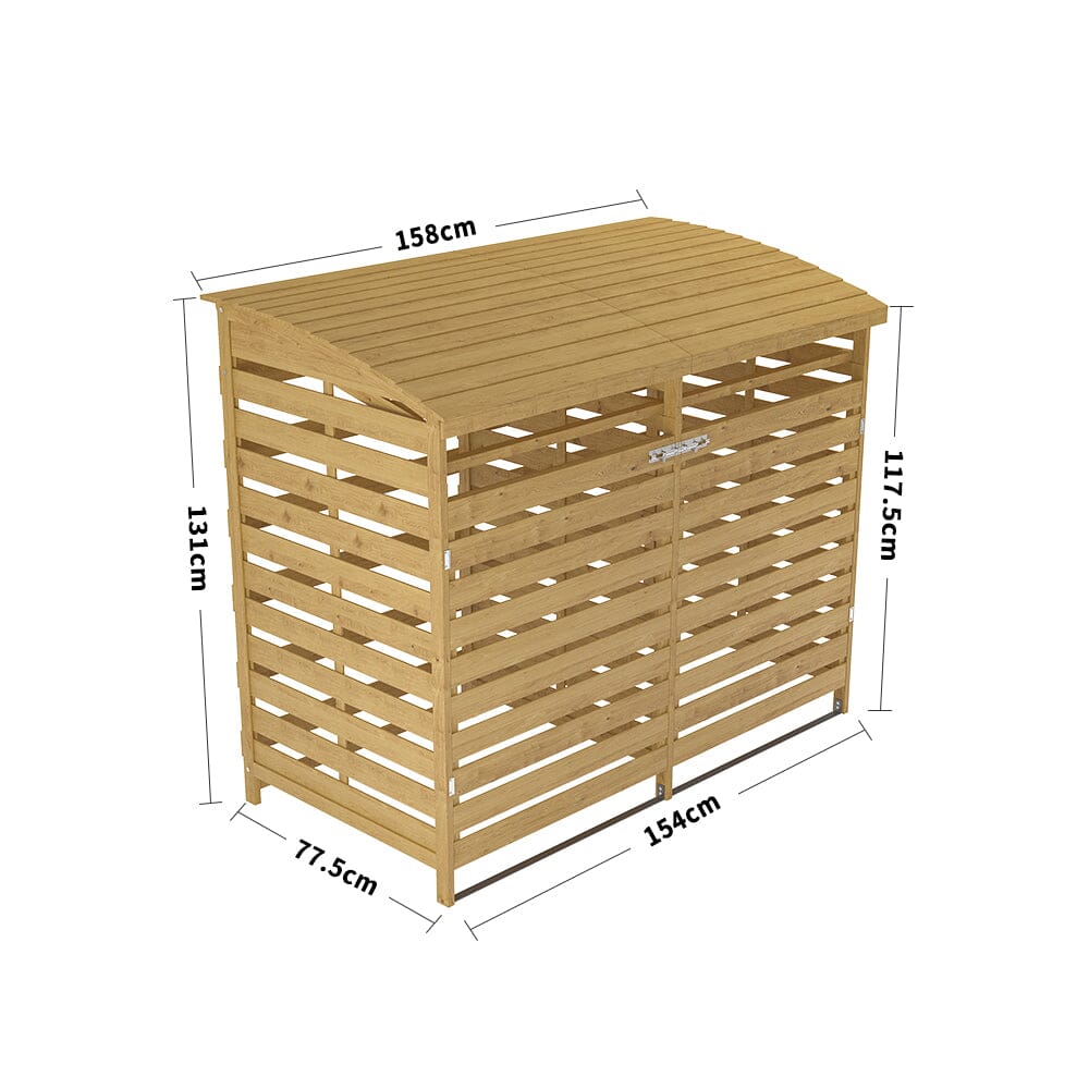 Outdoor Spruce Wood Trash Can Storage Shed Living and Home 