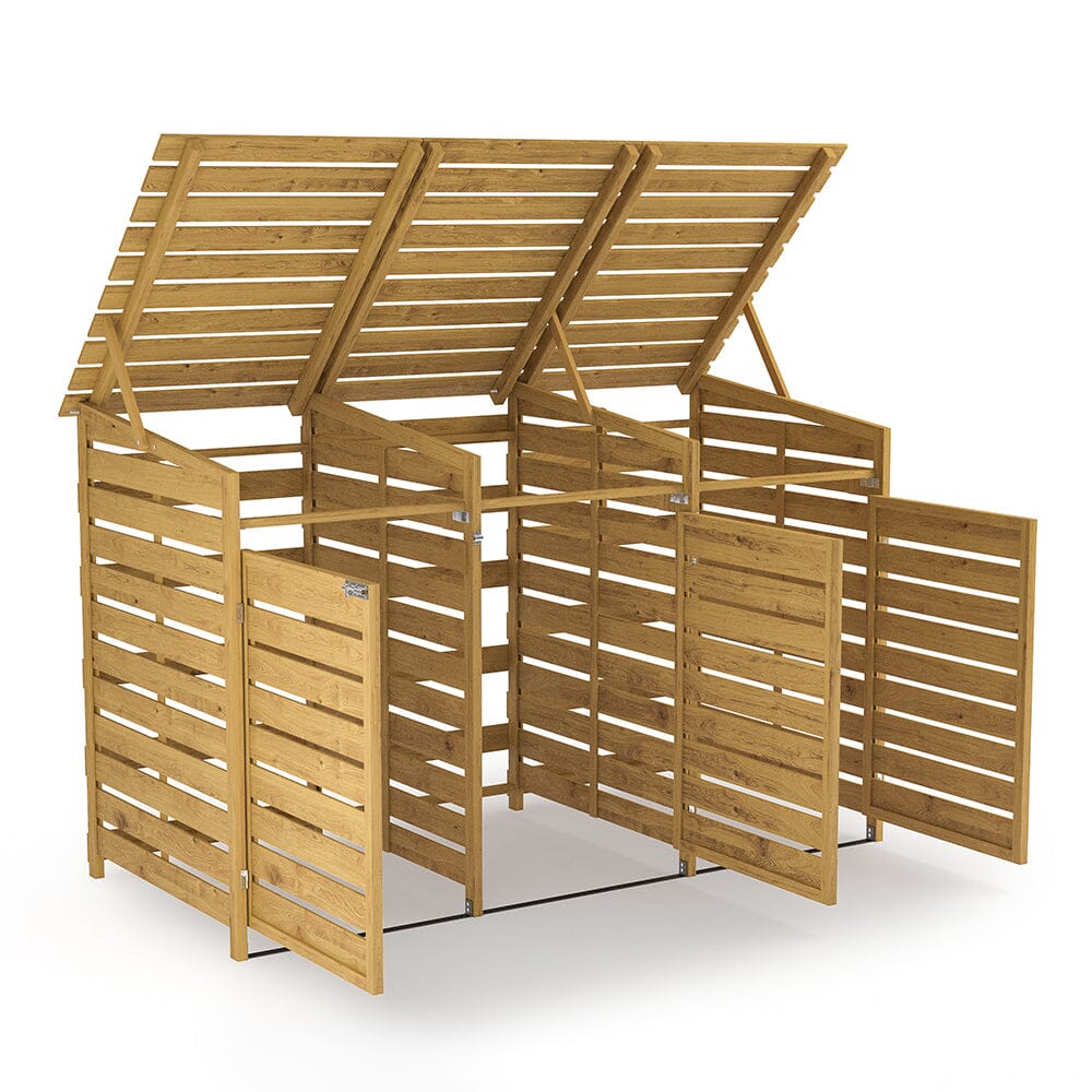 Livingandhome Outdoor Spruce Wood Trash Can Storage Shed Living and Home 