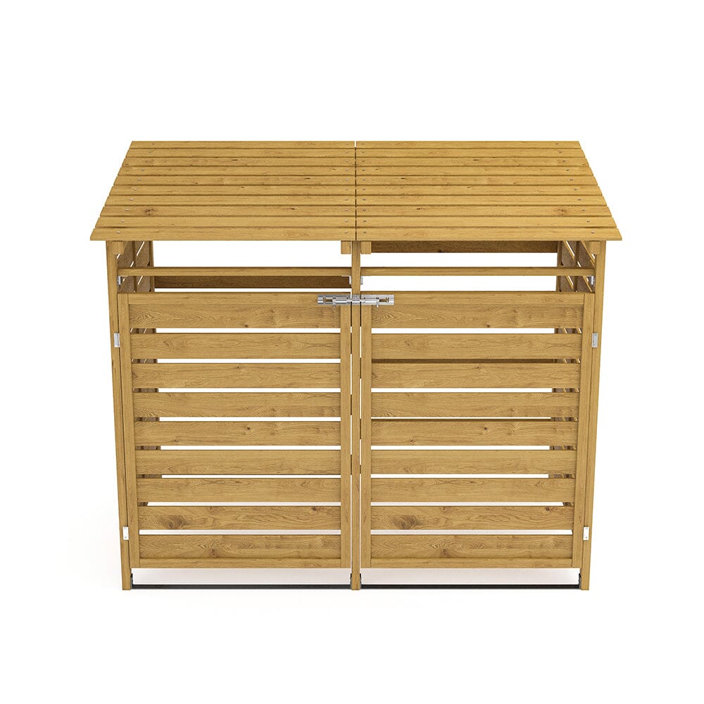Livingandhome Outdoor Spruce Wood Trash Can Storage Shed Living and Home 