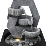 LED Light Cascade Tabletop Fountain Relaxing Water Feature for Relaxation and Meditation Soothing Waterfall Design Fountains Living and Home 