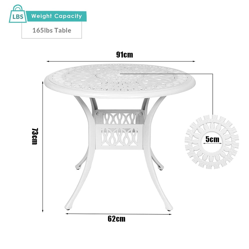 Garden Bistro Table Round Hollow Table with Parasol Hole Living and Home