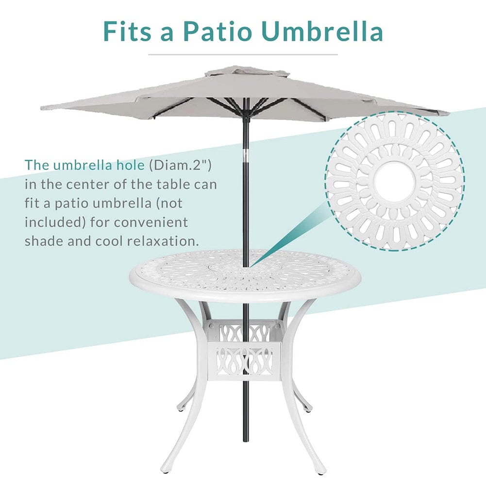 Garden Bistro Table Round Hollow Table with Parasol Hole Living and Home