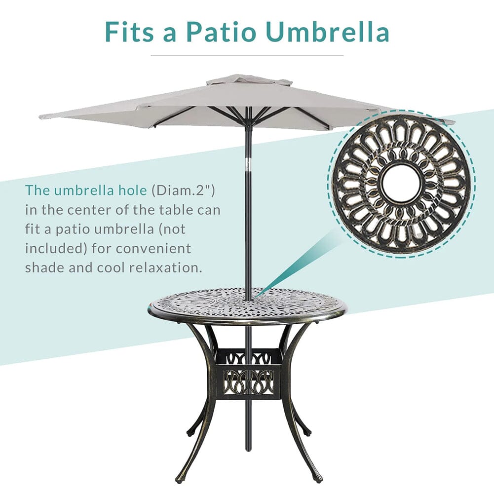 Garden Bistro Table Round Hollow Table with Parasol Hole Living and Home