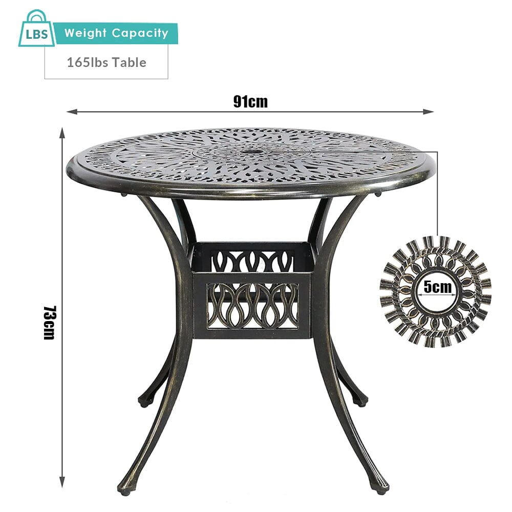 Garden Bistro Table Round Hollow Table with Parasol Hole Living and Home