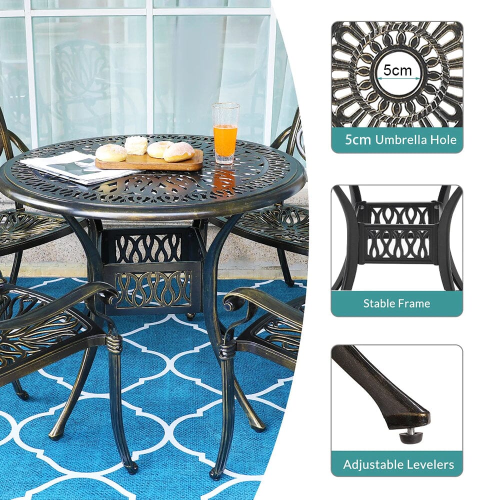 Garden Bistro Table Round Hollow Table with Parasol Hole Living and Home
