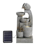 Solar 5-Tier Cascade Water Fountain for Outdoors Fountains Living and Home 