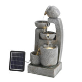 Solar 5-Tier Cascade Water Fountain for Outdoors Fountains Living and Home 