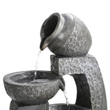 Solar 5-Tier Cascade Water Fountain for Outdoors Fountains Living and Home 