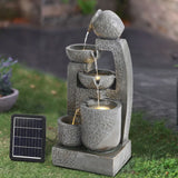 Solar 5-Tier Cascade Water Fountain for Outdoors Fountains Living and Home 