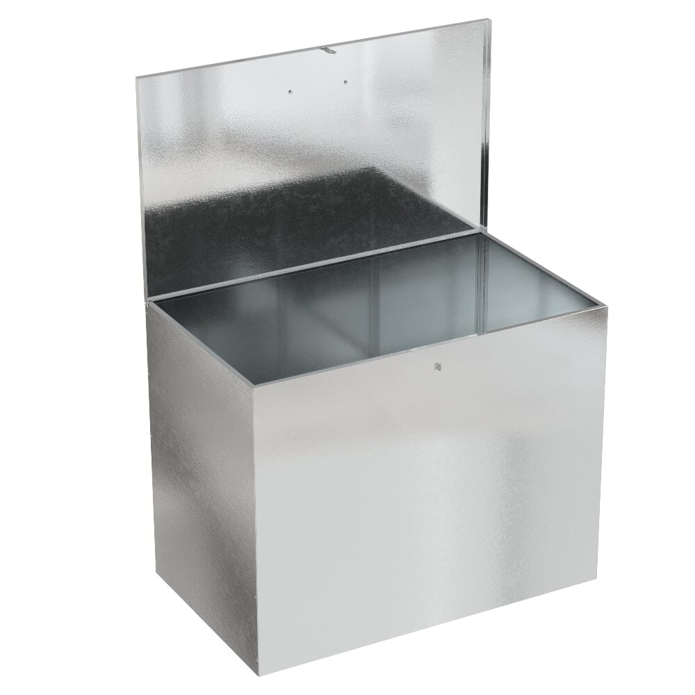 112cm Wide Large Galvanized Feed Storage Bin with One Compartment Living and Home