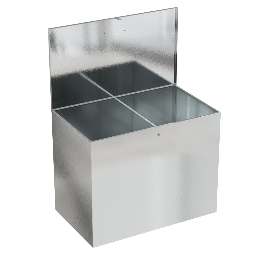 Large Galvanized Feed Storage Bin with One Compartment Garden Storage Boxes Living and Home 