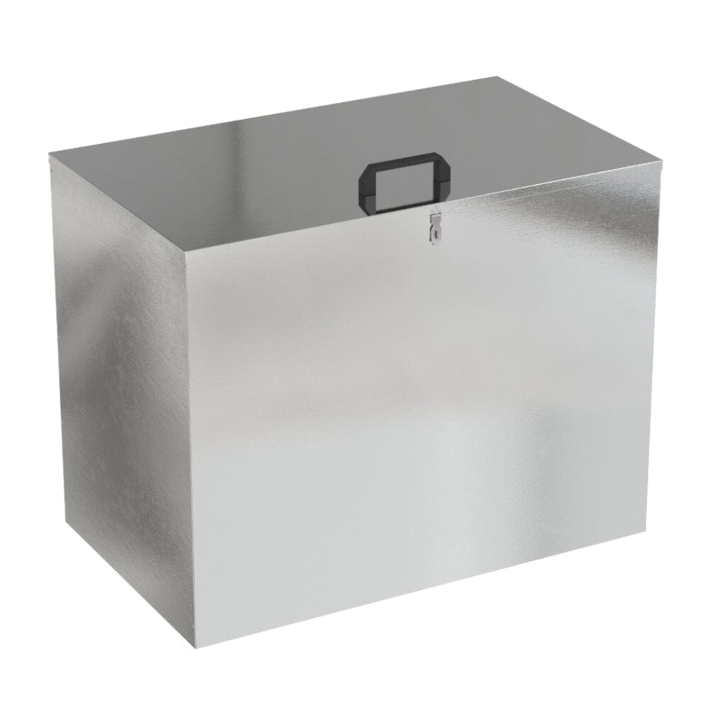 Large Galvanized Feed Storage Bin with One Compartment Garden Storage Boxes Living and Home 