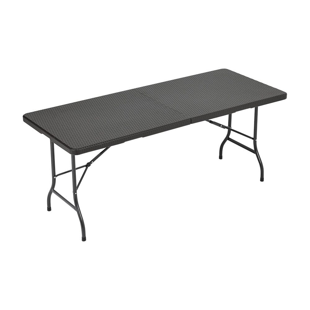 Curated visual reference: 178Cm L Folding Table Portable Outdoor Black Rattan Plastic Folding Photo Inspiration