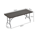 Portable Outdoor Folding Table - Rattan Plastic, Black Collapsible Design Foldtable table Living and Home 