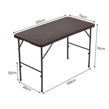 120 CM Folding Table UK -Brown Collapsible Design Portable Tables Foldtable table Living and Home 