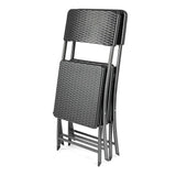 Set of 2 Outdoor Rattan Plastic Folding Chairs for Parties Events and More Garden Dining Sets Living and Home 