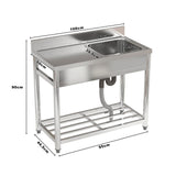 Stainless Steel One Compartment Commercial Sink with Right Drainboard Living and Home 