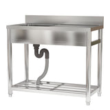 Stainless Steel One Compartment Commercial Sink with Right Drainboard Living and Home 