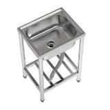 Stainless Steel One Compartment Commercial Kitchen Sink with Left Drainboard Kitchen Sinks Living and Home 