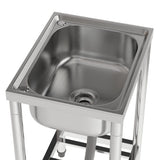 Stainless Steel One Compartment Commercial Kitchen Sink with Left Drainboard Kitchen Sinks Living and Home 