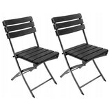 46cm W Set of 2 Outdoor Plastic Folding Chairs in Black Garden Dining Sets Living and Home 