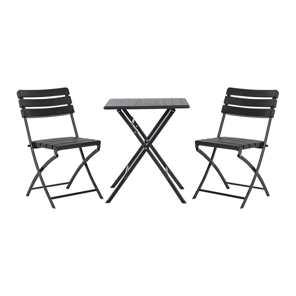 3-Piece Plastic Outdoor Folding Table and Chairs Set Garden Dining Sets Living and Home 