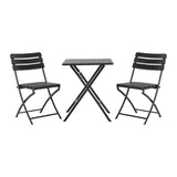 3-Piece Plastic Outdoor Folding Table and Chairs Set Garden Dining Sets Living and Home 