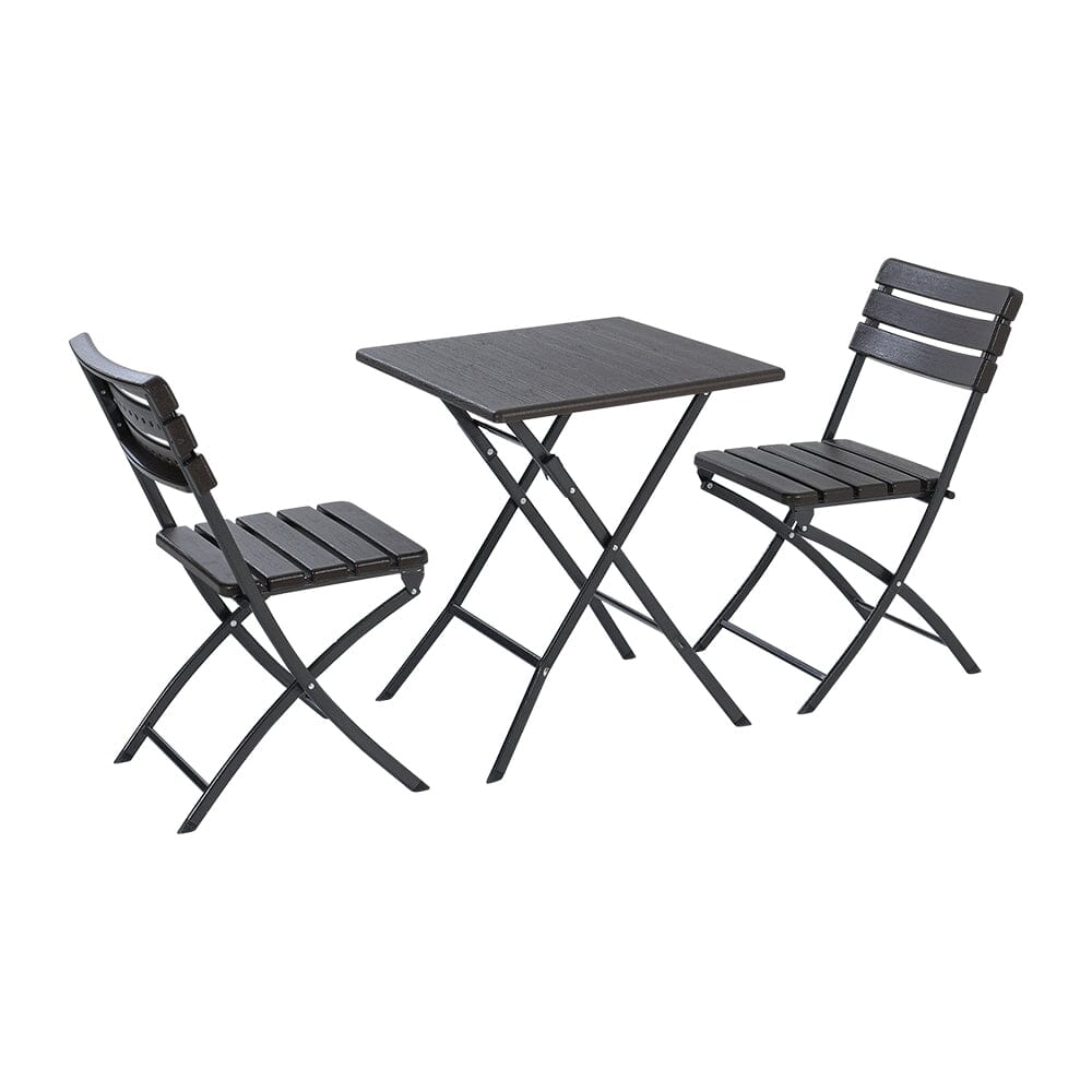 3-Piece Plastic Outdoor Folding Table and Chairs Set Garden Dining Sets Living and Home 