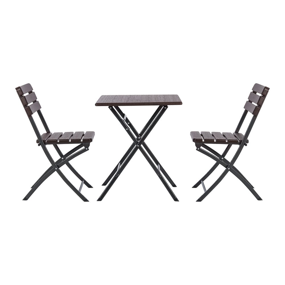 3Piece Plastic Outdoor Folding Table and Chairs Set Living and Home