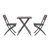 3-Piece Plastic Outdoor Folding Table and Chairs Set Garden Dining Sets Living and Home 