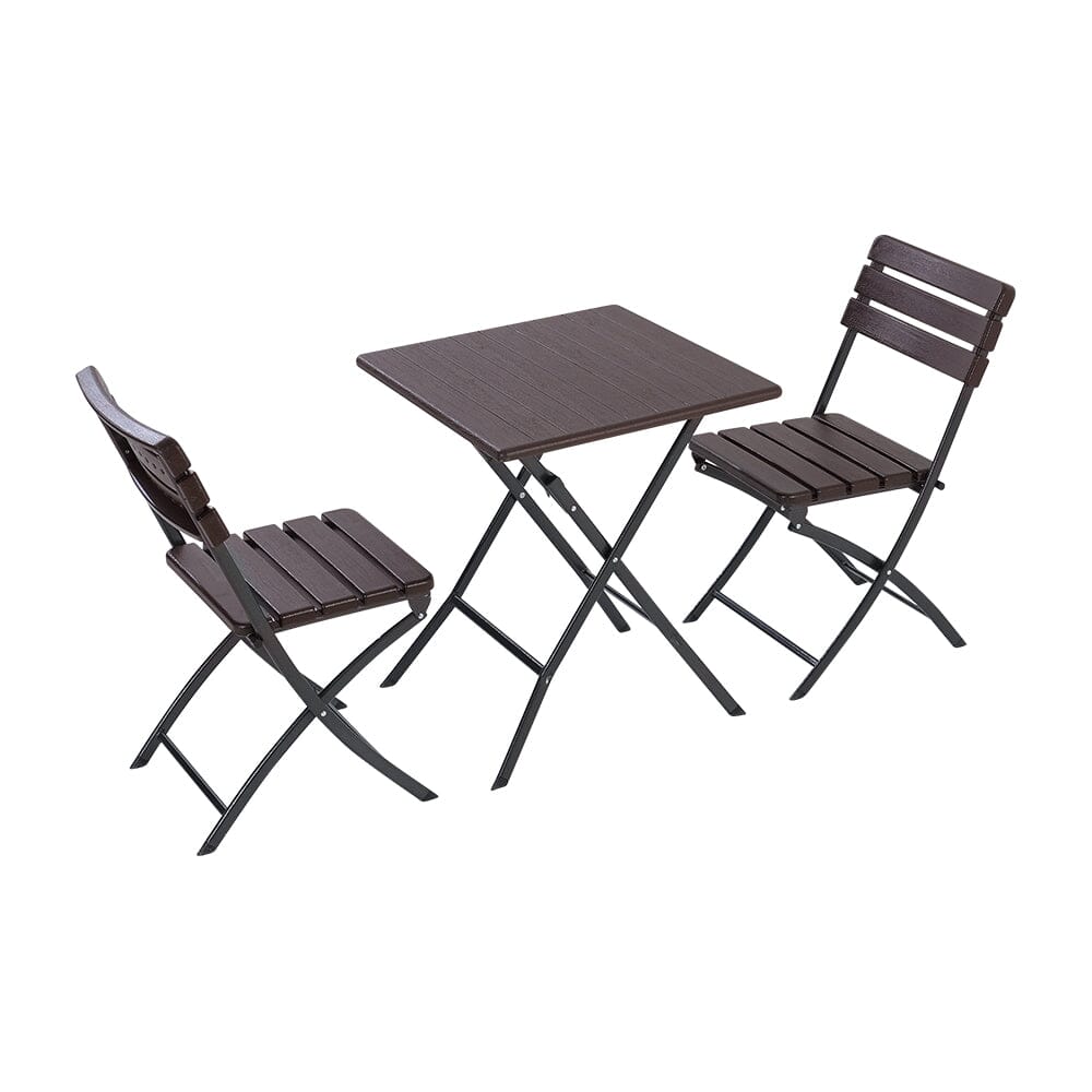 3Piece Plastic Outdoor Folding Table and Chairs Set Living and Home
