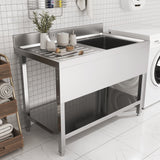 Stainless Steel Hand Wash Basin with Front Side Living and Home 