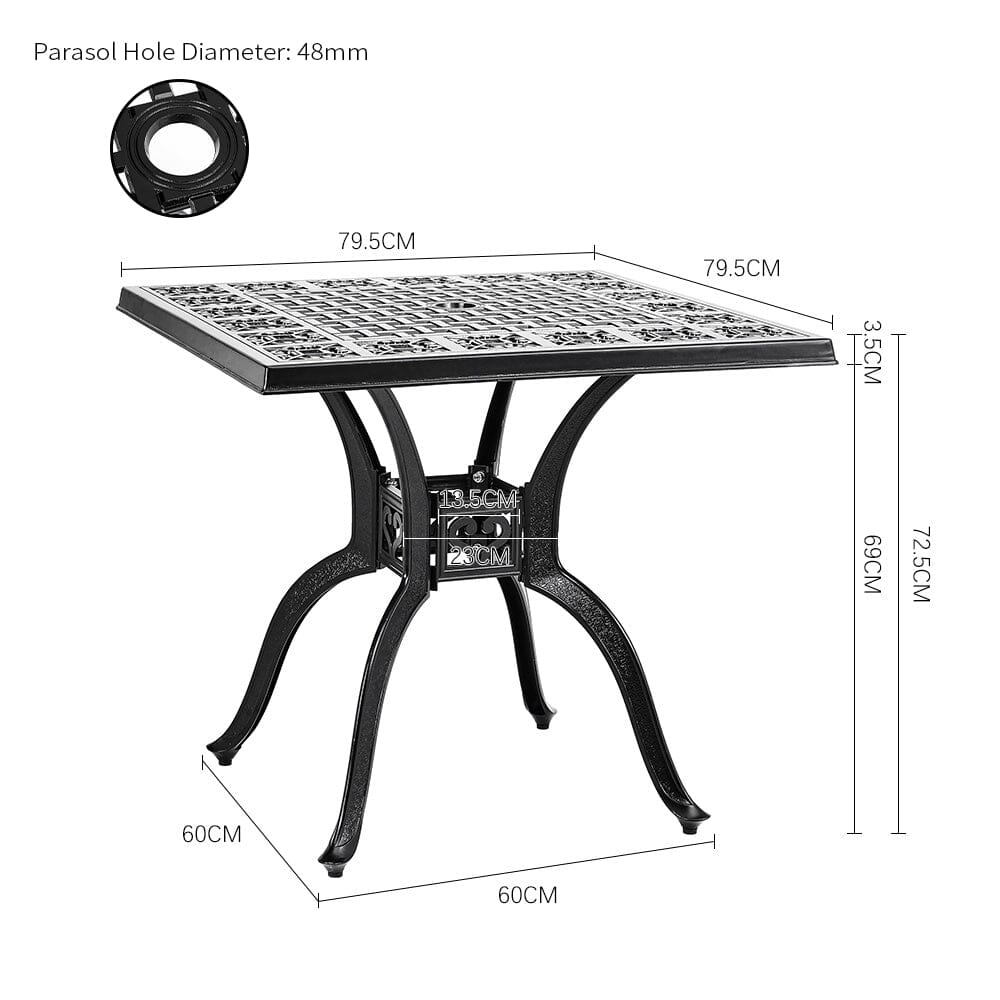 Black Cast Aluminium Outdoor Dining Table Living and Home