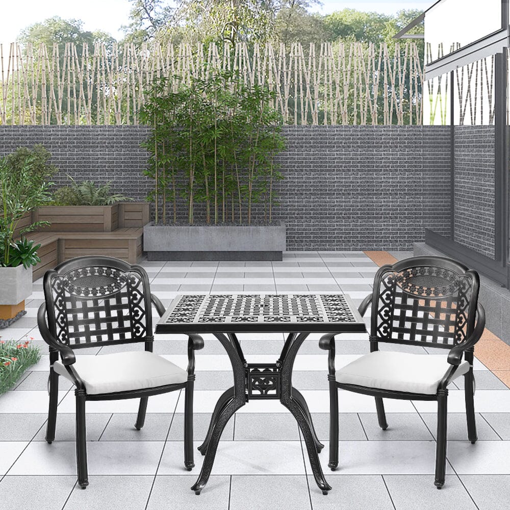 Black Cast Aluminium Outdoor Dining Table Living and Home