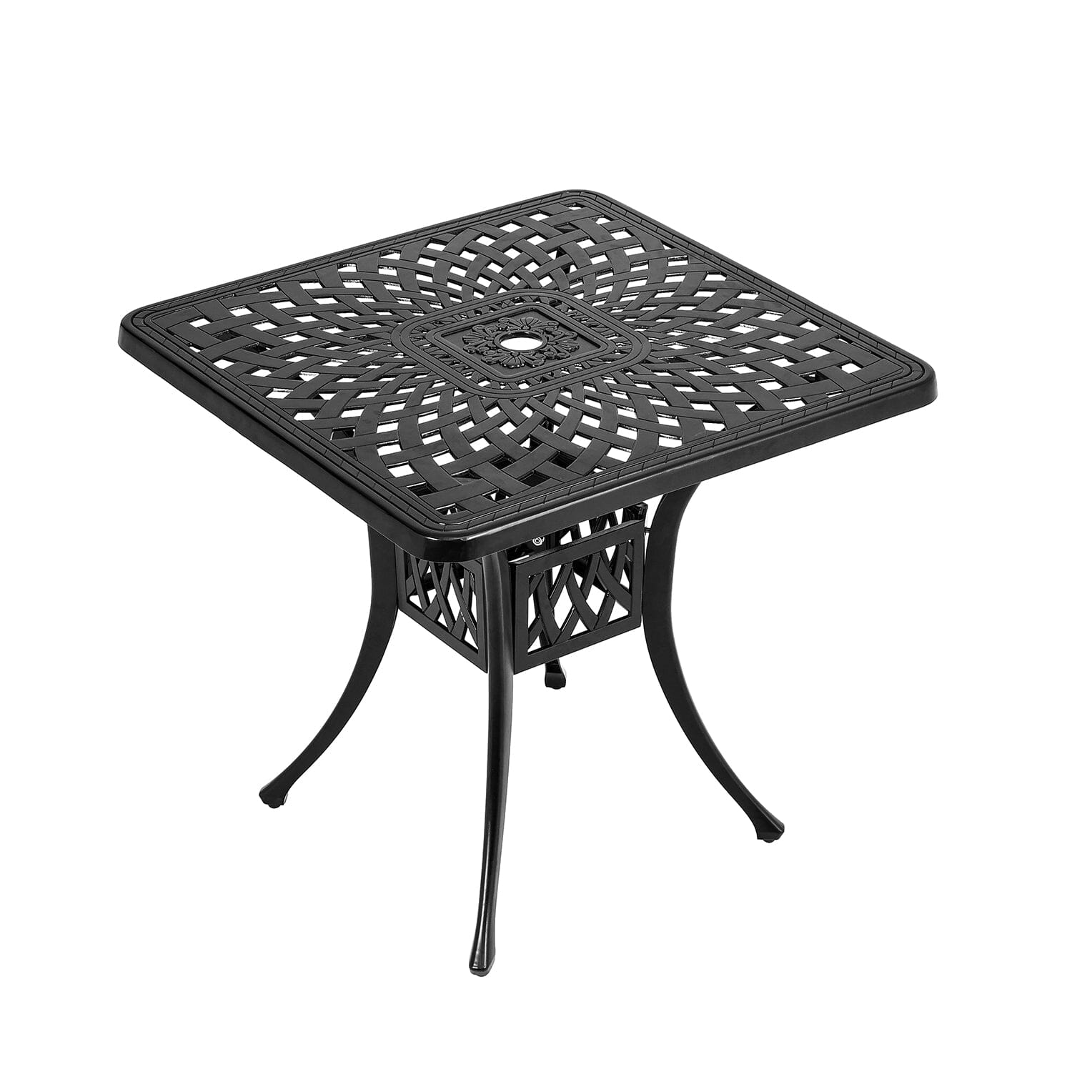 Cast Aluminum Square Outdoor Dining Table Black Garden Dining Tables Living and Home 