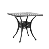 Cast Aluminum Square Outdoor Dining Table Black Garden Dining Tables Living and Home 