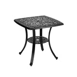 Square Cast Aluminium Outdoor Bistro Table Black